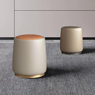 轻奢北欧家用茶桌凳子卧室妆台化妆椅现代简约高级感化妆凳圆凳子