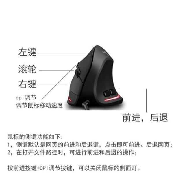 垂直立握式鼠标手持作图建模多按键办公魔兽世界人体工学鼠标有线