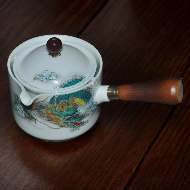 简约家用青花陶瓷小青柑泡茶壶户外旅行高颜值茶具懒人自动逍遥壶