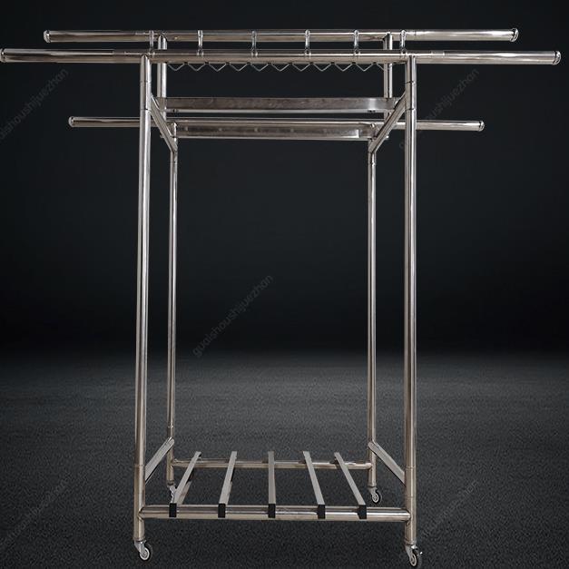 【焊接全满焊】活动超连结送八根鞋架不锈钢简易晾衣架落地晒被挂