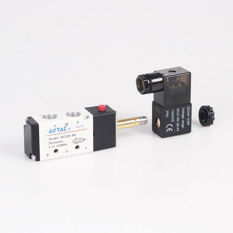 亚德客电磁阀AC220v控制阀24v气动阀12v控制器4V210-08电子阀