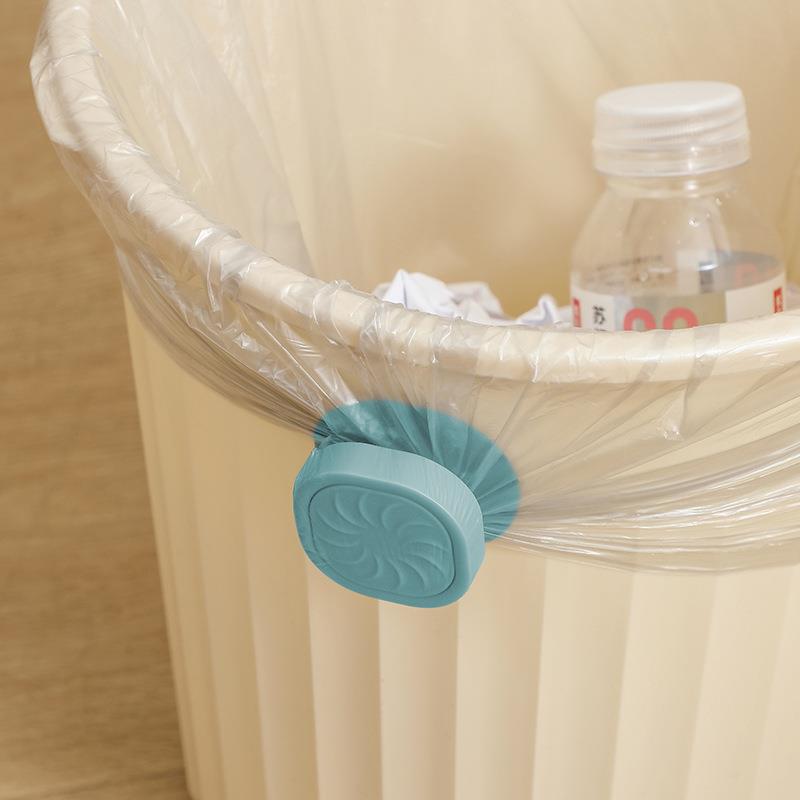 单个可折弯背胶无痕贴垃圾桶粘贴纽扣式旋转垃圾袋固定器跨境