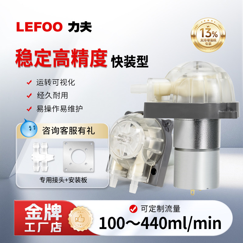 力夫蠕动泵微小型12v24v计量抽水泵302BD直流迷你泵大流量自吸泵
