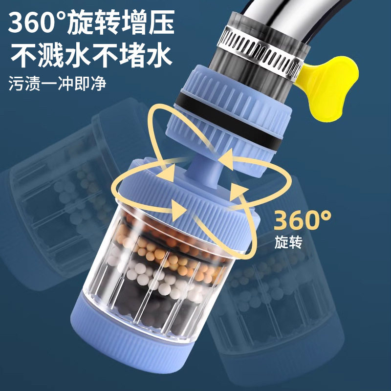 厨房水龙头过滤器家用净水器水龙头万向防溅接头延伸旋转水嘴
