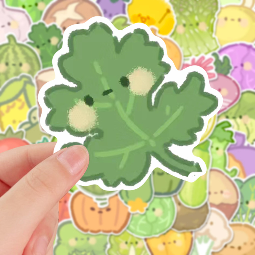 96张呆萌可爱小清新蔬菜头像贴纸ins风卡通装饰手机电脑防水贴画