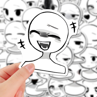 96张火柴人表情包人体面部表情速写绘画参考素材贴纸二次元oc装饰