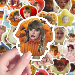96张可爱小霉贴纸卡通创意taylor霉霉大头贴欧美明星周边装饰手账