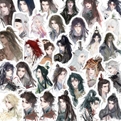 卡通孙策刘辩周边简约装 126张新款 代号鸢绘画人物贴纸二元 饰墙面