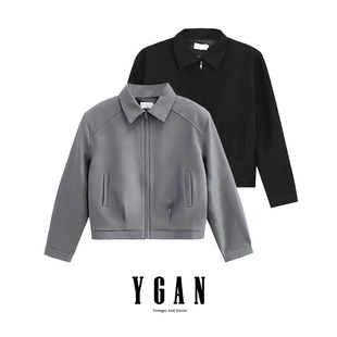 YGAN年少不知cleanfit美式 飞行员夹克vibe垫肩boxy正肩外套 短款