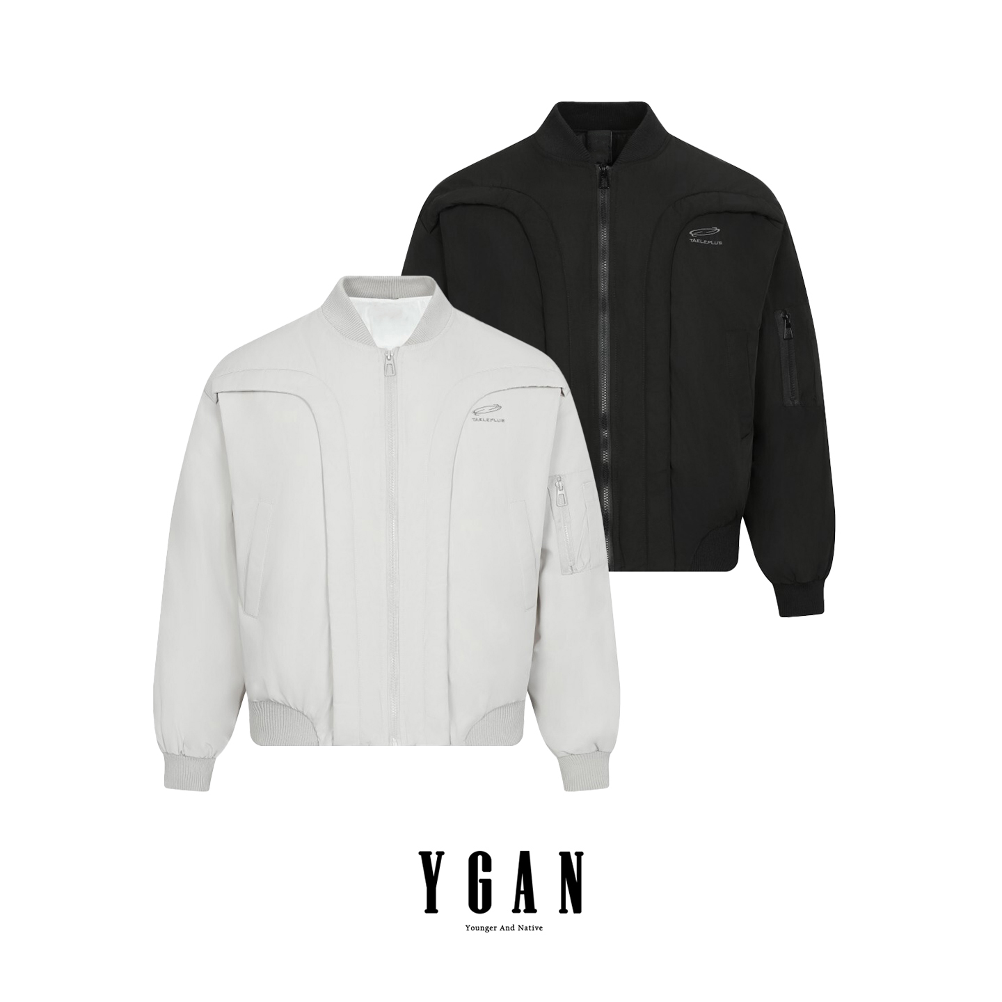 YGAN年少不知美式解构bomber飞行员夹克棉服冬季cleanfit外套加厚