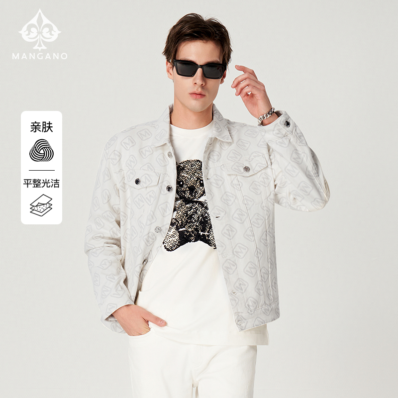 Mangano曼加龙时尚夹克米色翻领