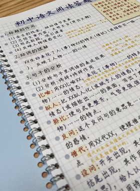 初中语文阅读理解答题模板练习本语文中考阅读技巧方法训练课业本