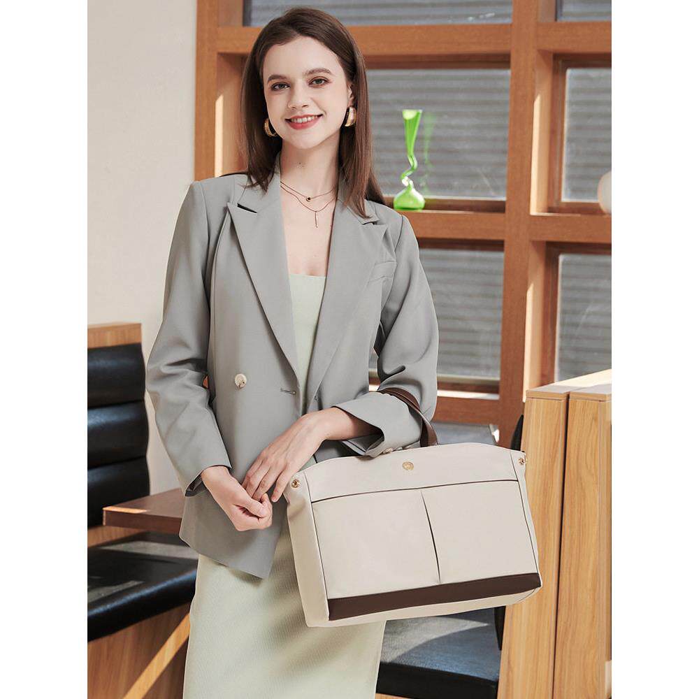 2025新款高级感男女士商务手提公文包文件通勤a4文件16寸笔记本电脑袋多分隔层大容量托特设计师