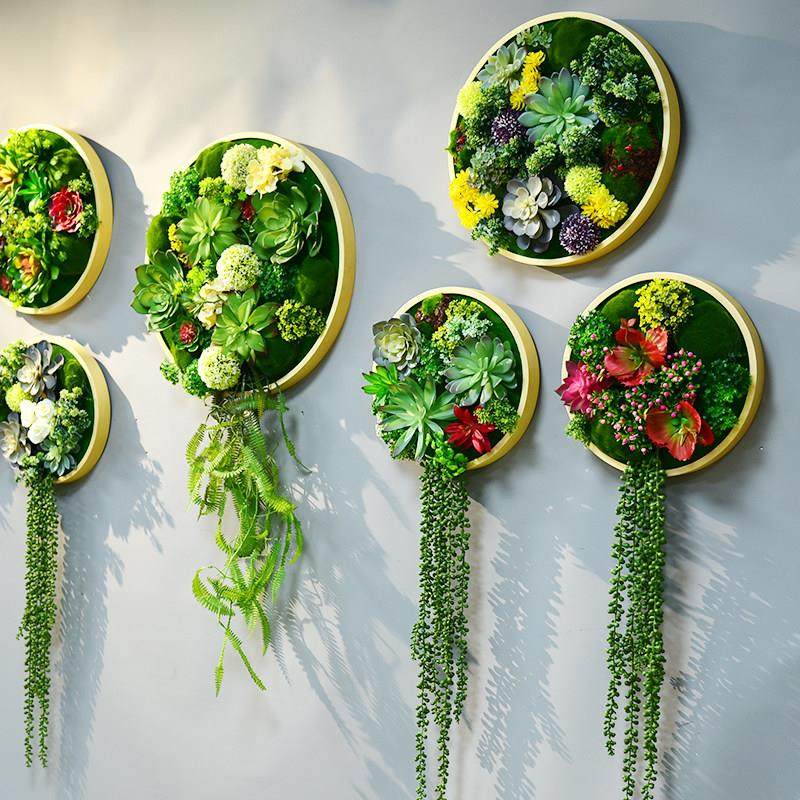 圆形仿真绿植框壁挂花客厅墙壁挂墙植物 创意餐厅墙面墙体装饰,家居饰品,壁饰,淘宝优惠券,粉丝福利购,淘宝优惠卷