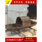 装 饰木船渔船乌篷船手工模型摆件摄影道具餐饮船仿古景观木船复古