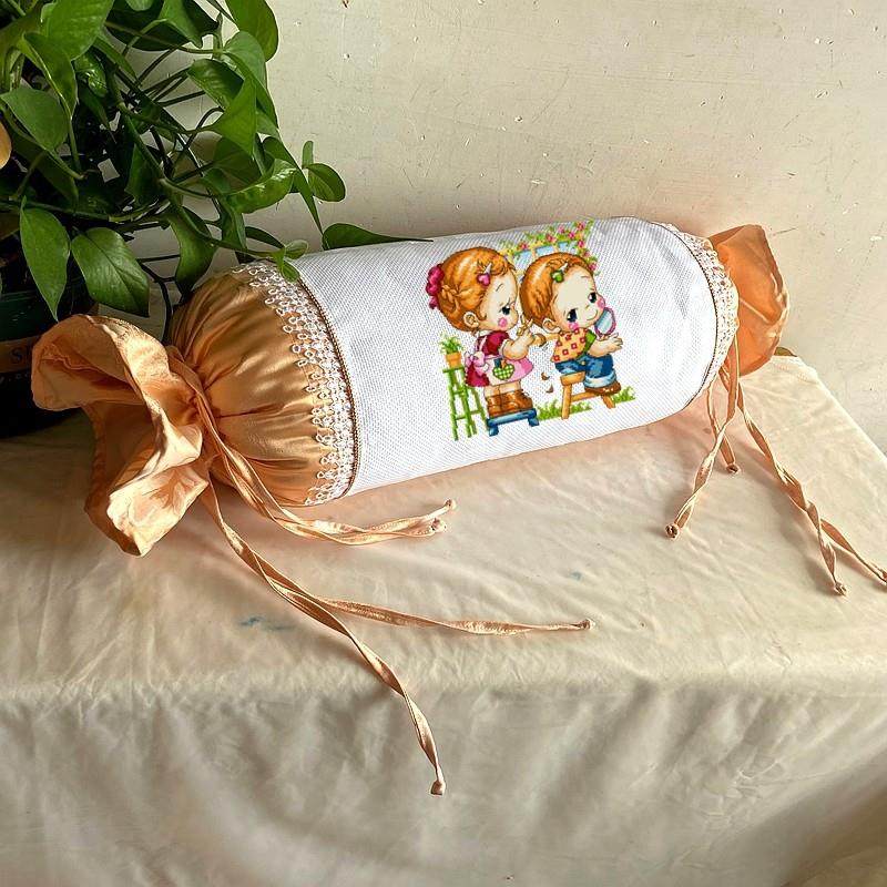 印图十字绣抱枕糖果枕长枕套件订做卡通人物理发SO-140情侣手工绣