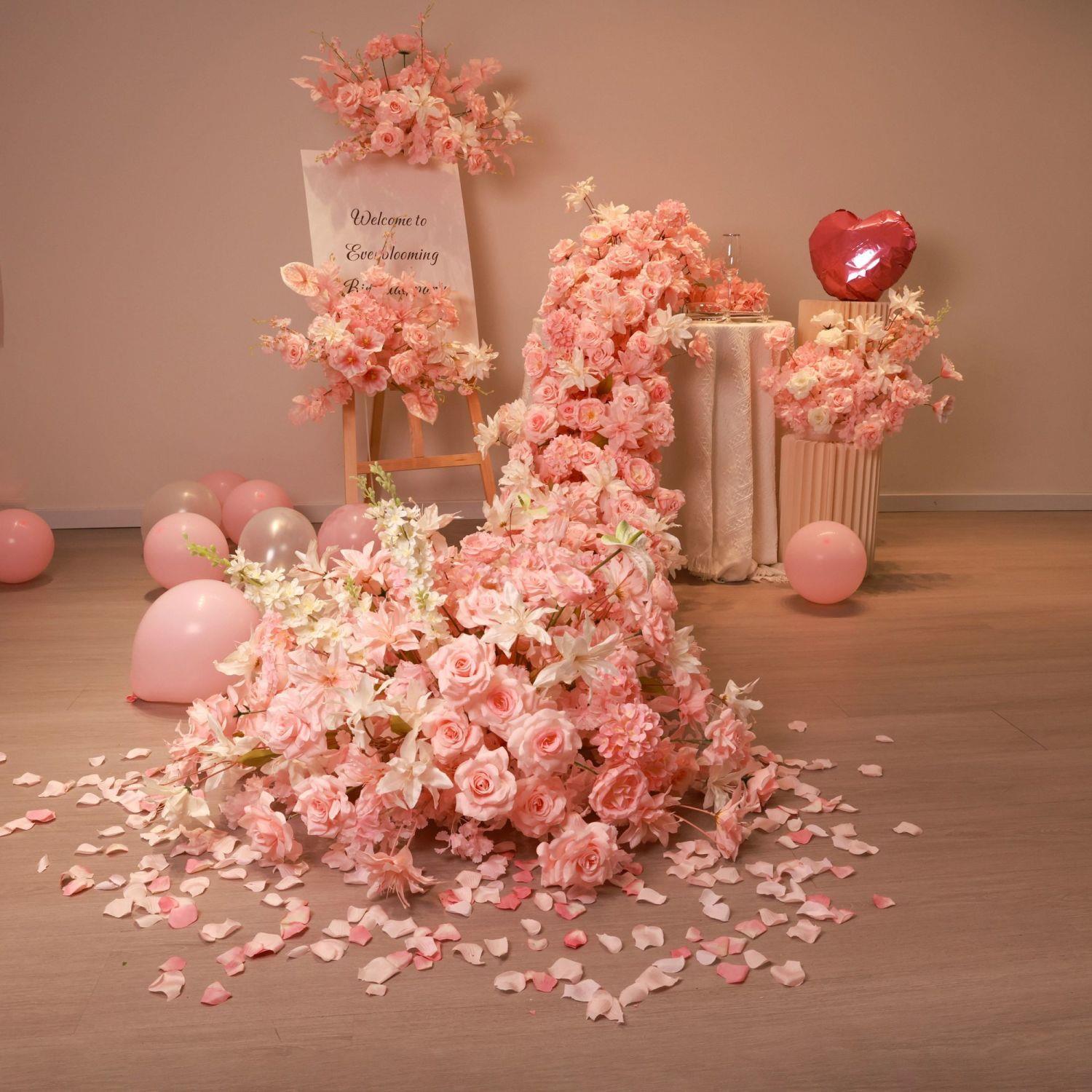 瀑布花造景生日假花彷真花婚庆庆典婚礼布置彷生花艺轻奢摆件织花