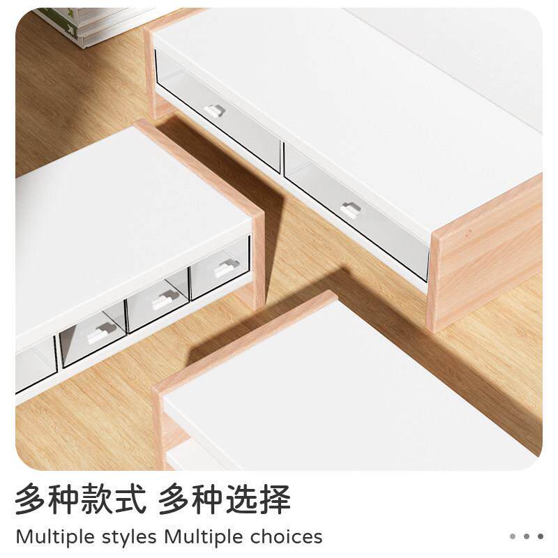 固乐思 小尺寸桌面显示器增高架单双层带抽屉办公桌桌面收纳支架