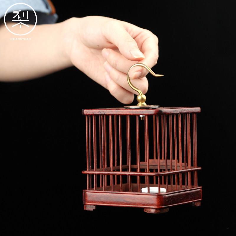 梨香院 印度小叶紫檀木小笼子 蝈蝈笼蛐蛐笼蟋蟀笼复古红木实木质