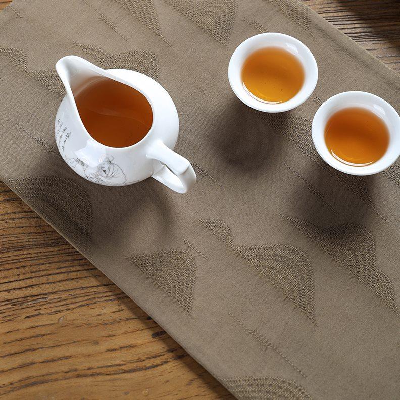 品雅手工棉麻茶席干泡天丝麻茶垫垫中式复古茶桌布垫桌旗茶巾茶盘