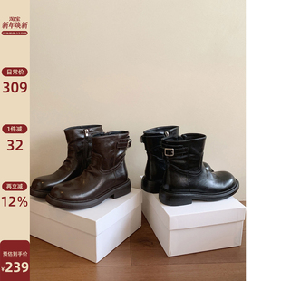 靴子女鞋 Chio2nd南风 今年超火 爆款 冬百搭 4CM增高短靴2025新款