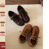 5CM增高德训鞋 复古油蜡皮运动鞋 子2025新款 Chio2nd南风 秋冬女鞋