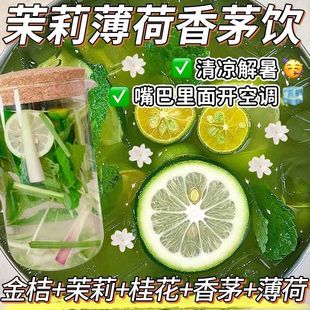 徽继堂茉莉薄荷香茅饮薄荷叶新鲜清新口茶茉莉桂花茶香茅金桔95g