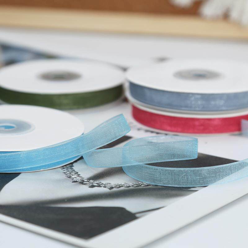 1cm透明丝带雪纱带雪纺织带绸带缎带彩带布条花束包装DIY礼物材料