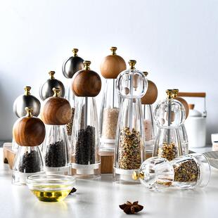 亚克力陶瓷芯胡椒海盐研磨器厨房小工具 5寸6寸8寸手动胡椒研磨器