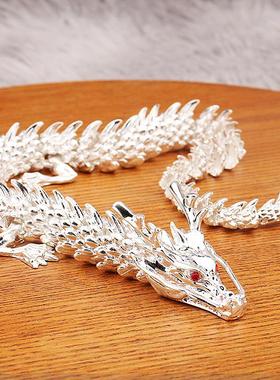 创意合金铸造3D关节可活动银龙家居桌面装饰高级五爪龙摆件