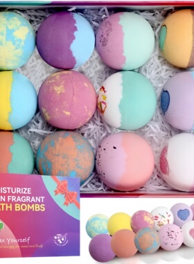 BATH BOOMS精油泡澡球爆炸沐浴盐球干花泡泡浴盐球洗澡香氛沐浴球