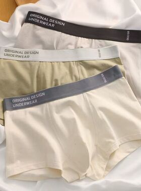 港风男士内裤男生纯棉四角裤衩青少年大码平角短裤头底裤夏薄款款