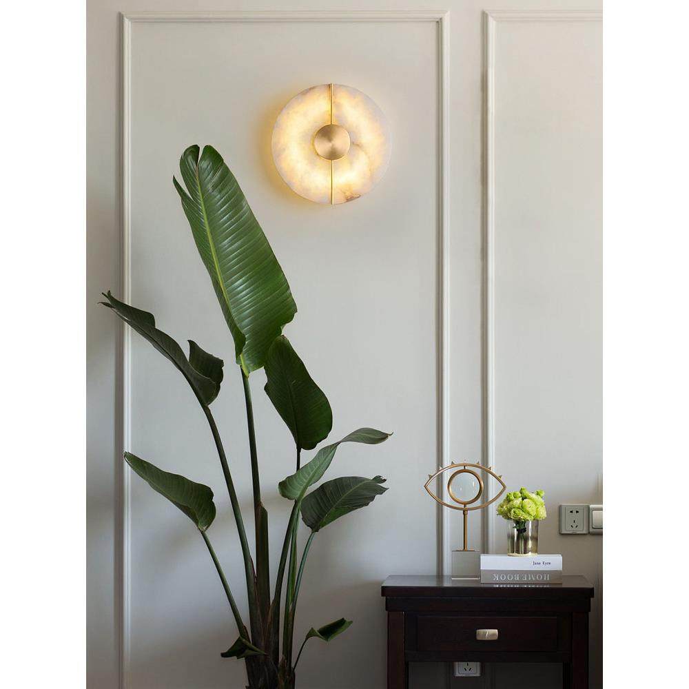 北欧客厅背景墙装饰现代极简创意设计师卧室床头全铜大理石壁灯,家装灯饰光源,壁灯,淘宝优惠券,粉丝福利购,淘宝优惠卷