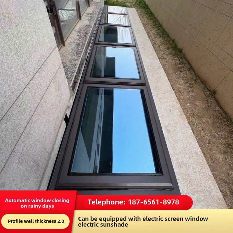 地下室采光井天窗铝合金电动雨天窗阁楼屋顶天窗太阳房手动天窗