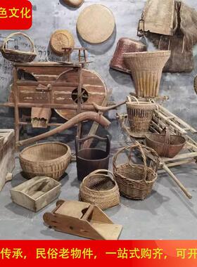 民俗老物件风车老旧木犁复古影视道具怀旧农村农具农耕文化摆件