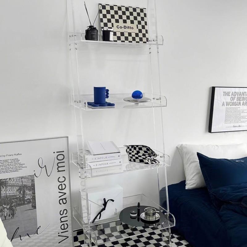 亚克力置物架书架轻奢客厅家用极简风落地简约绘本收纳展示杂志架
