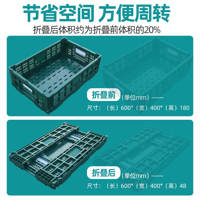 加厚塑料周转筐可折叠长方形蔬菜框水果店超市商用物流收纳箱带盖