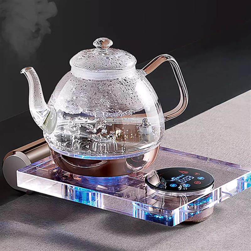 玉焰高端自动上水电热烧水壶水晶玻璃底部上水茶艺炉煮茶泡茶恒温