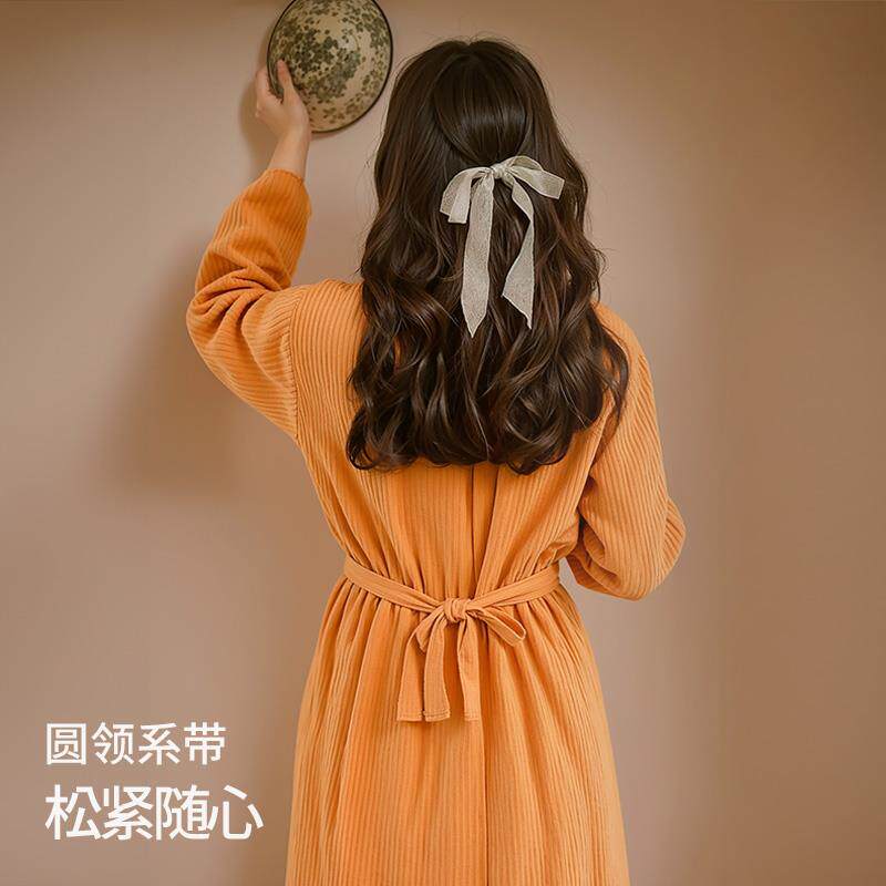 科简乐灯芯绒罩衣防水绒布加厚保暖韩版新款秋冬装厨房长袖罩衣