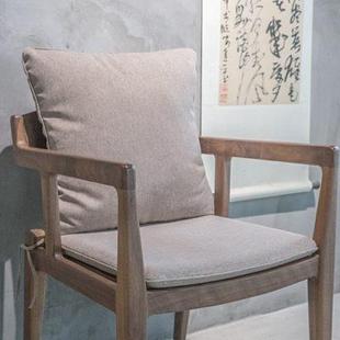 茶桌椅垫加厚棉麻记忆棉慢回弹红木太师椅坐垫可拆洗餐椅垫 新中式