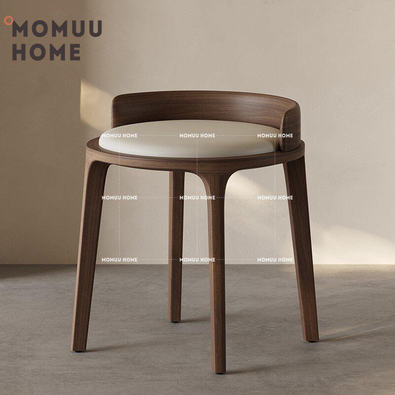 MOMUU 北欧实木凳子轻奢客厅餐椅餐凳现代简约化妆凳化妆椅子