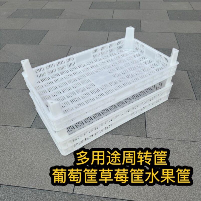 葡萄筐加厚周转筐运输塑胶盘子长方形草莓筐水果多用途食品冷冻筐