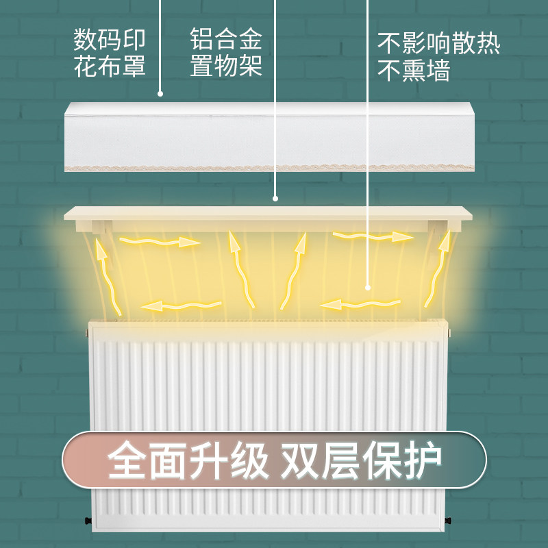 暖气片上方置物架遮挡装饰防熏墙隔板家用防尘罩套新式防熏黑挡板图片