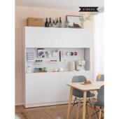 信工2024新款 餐边柜靠墙一体储物茶水柜40cm洞洞板免拉手厨房橱柜