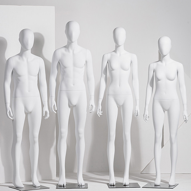 青少年情侣服装展示架假人模特架白色橱窗用
