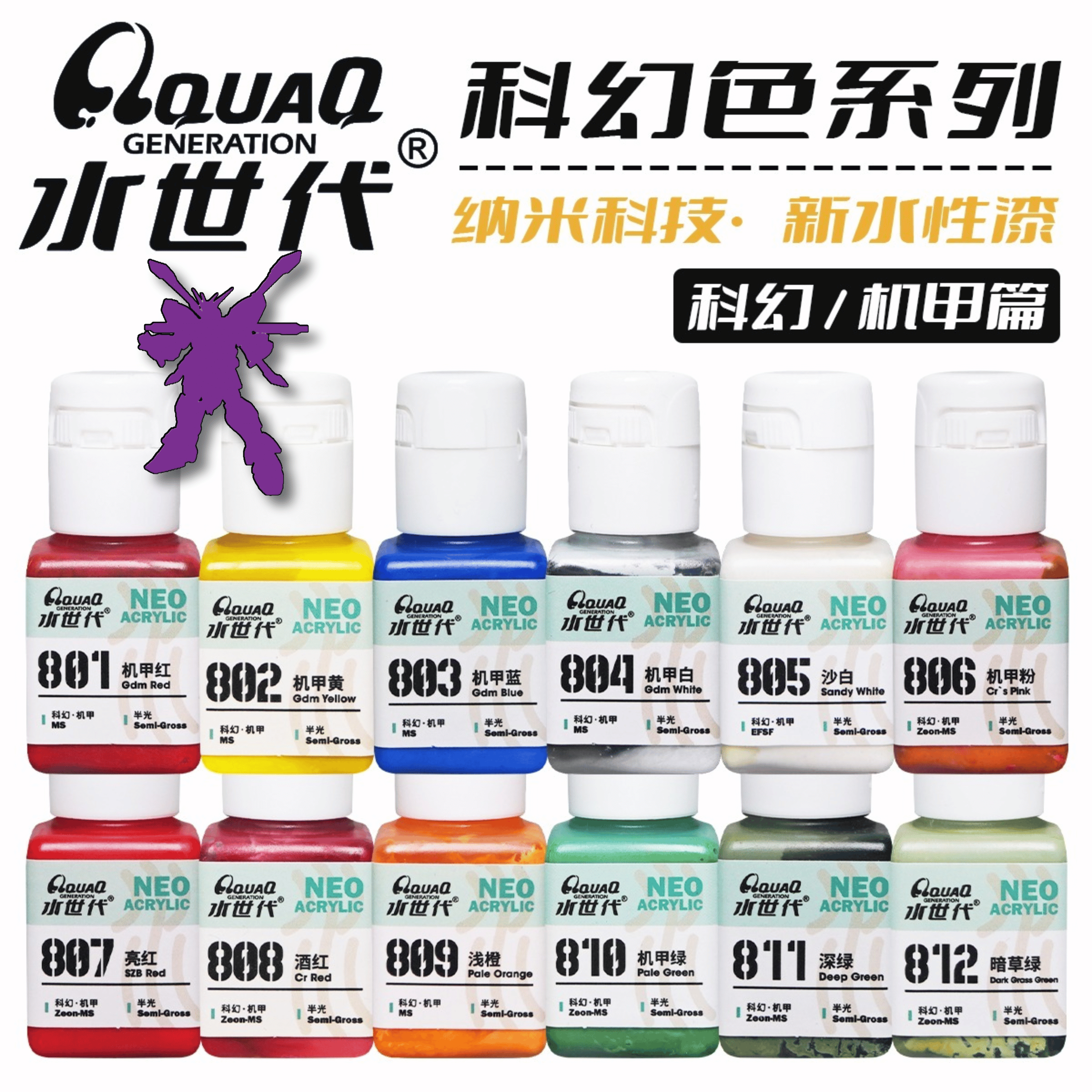 水世代树脂水性漆颜料机甲色系