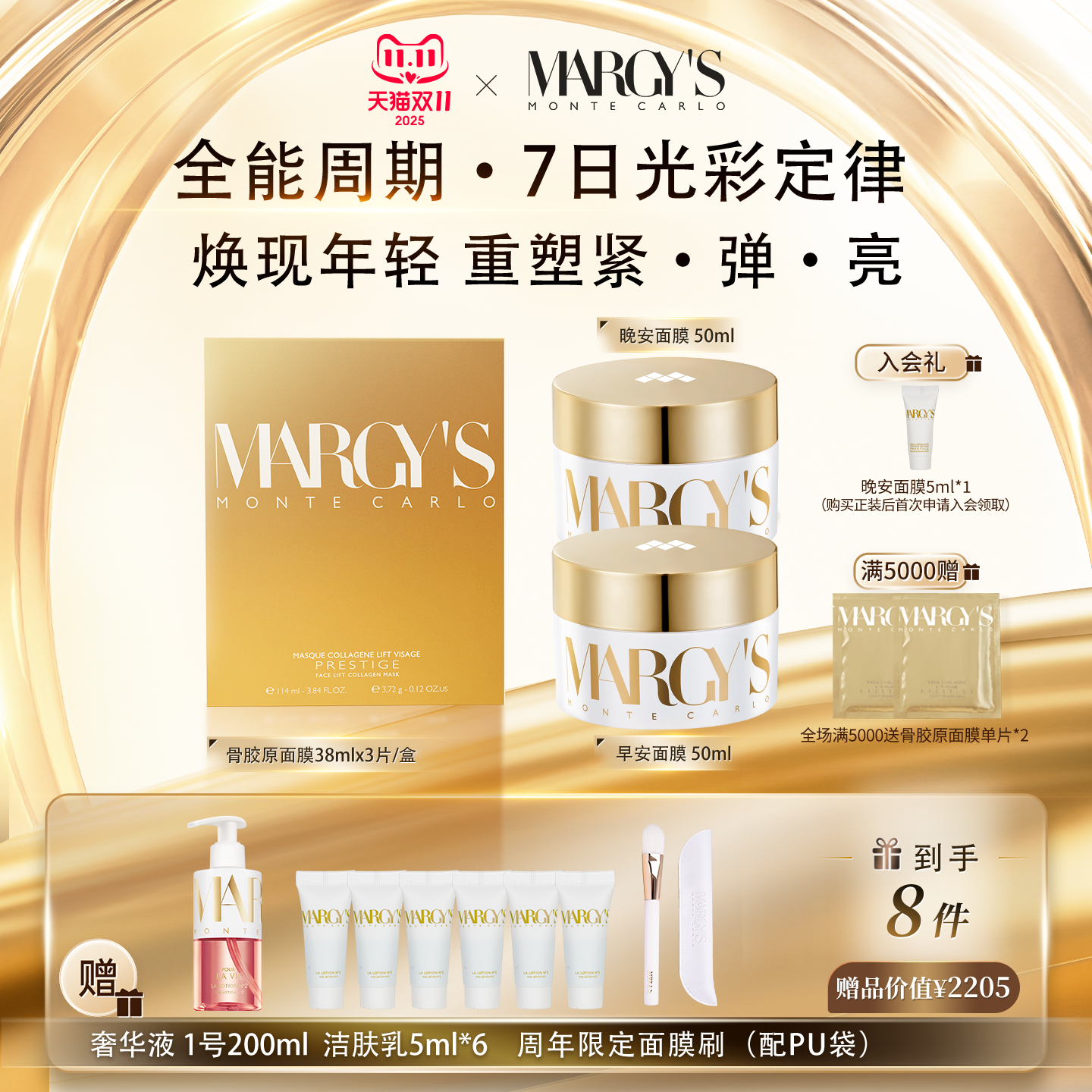 MARGY'S MONTE-CARLO美肌蒙特卡洛早安面膜+晚安面膜+骨胶原面膜