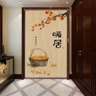 中式 复古定制印花日式 竹帘门推拉门折叠门隔断门帘商场饭店竹帘子