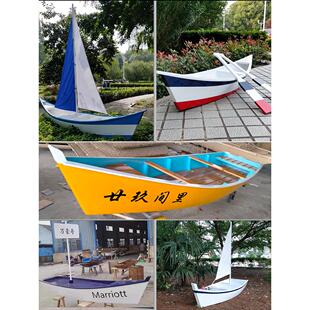 定制手工欧洲木船尖船景观船装饰船水上旅游观光船装饰品怀旧