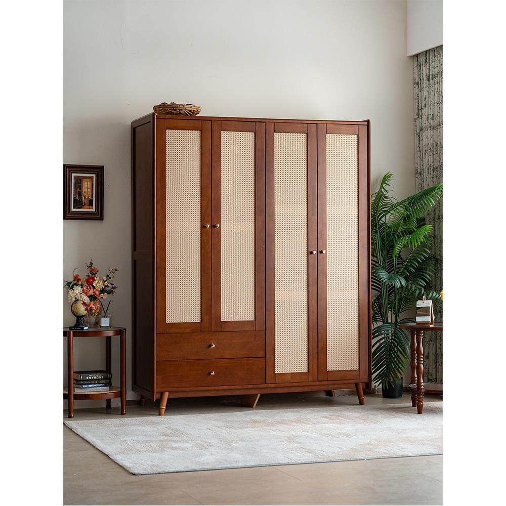 集趣法式覆古全实木藤衣柜五门大容量现代简约家居二、三、四门衣,住宅家具,自由组合衣柜,淘宝优惠券,粉丝福利购,淘宝优惠卷